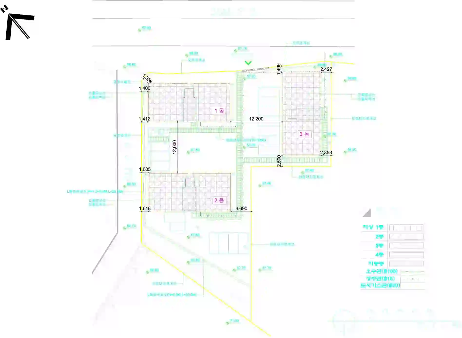 대림홈타운(1,2,3동) 배치도 이미지